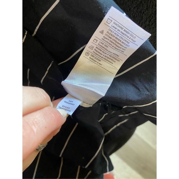 Vince Striped Asymmetric Rope-Tie Skirt- Black White Stripe, Sz Medium, MP $265 - Picture 12 of 14